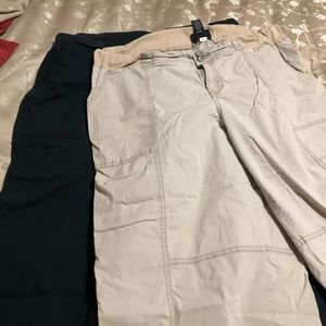 Lane Bryant lightweight khaki/Black capris